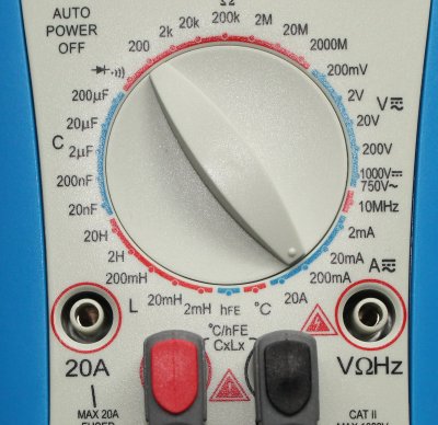 Einstellung Multimeter zum Strom messen.